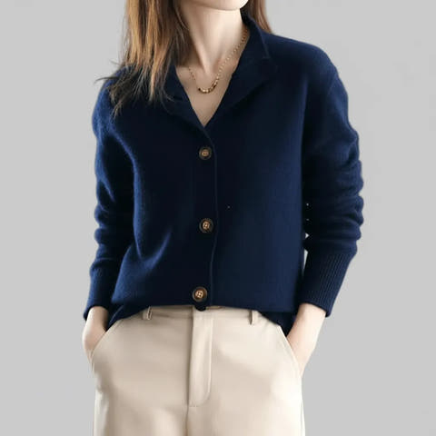 Aimee | Knit Cardigan for Women with Vintage Collar