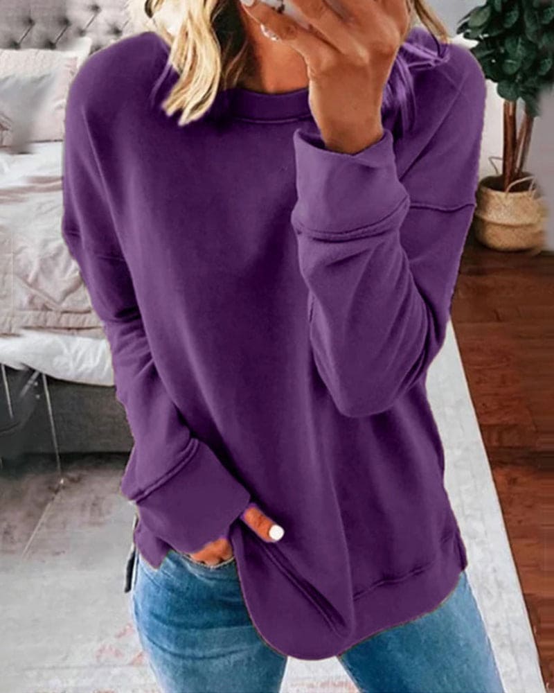 Kaylee Classic Plain Relaxed-Fit Sweater