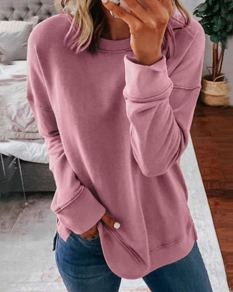 Kaylee Classic Plain Relaxed-Fit Sweater