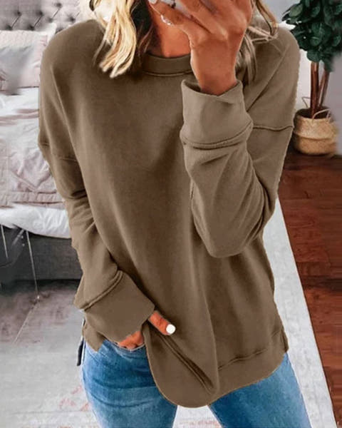 Kaylee Classic Plain Relaxed-Fit Sweater