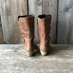 Avery Boots with Low Block Heel and Panel Stitching