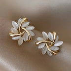 Brittany | Moon Opal and Petal Earrings for Women for Celestial Glow