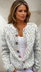 Lilian Repeat Pattern Soft-Draped Cardigan