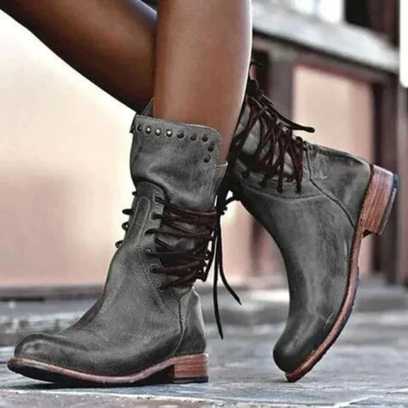 Logan Leather Boot with Studded Details