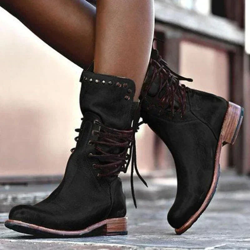 Logan Leather Boot with Studded Details