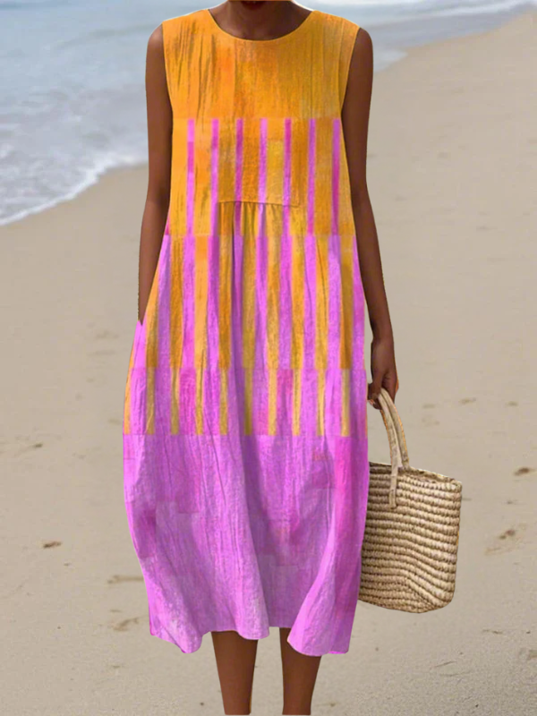 Agnes Mood-boosting Sunset Shade Midi Dress