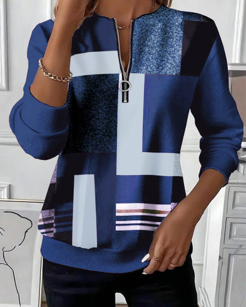 Nancy Half-Zip Effortless Style Sweatshirt
