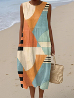 Catherine Geometric Modern Midi Dress