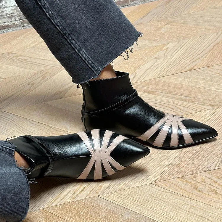 POINTED GEOMETRIC ANKLE BOOT