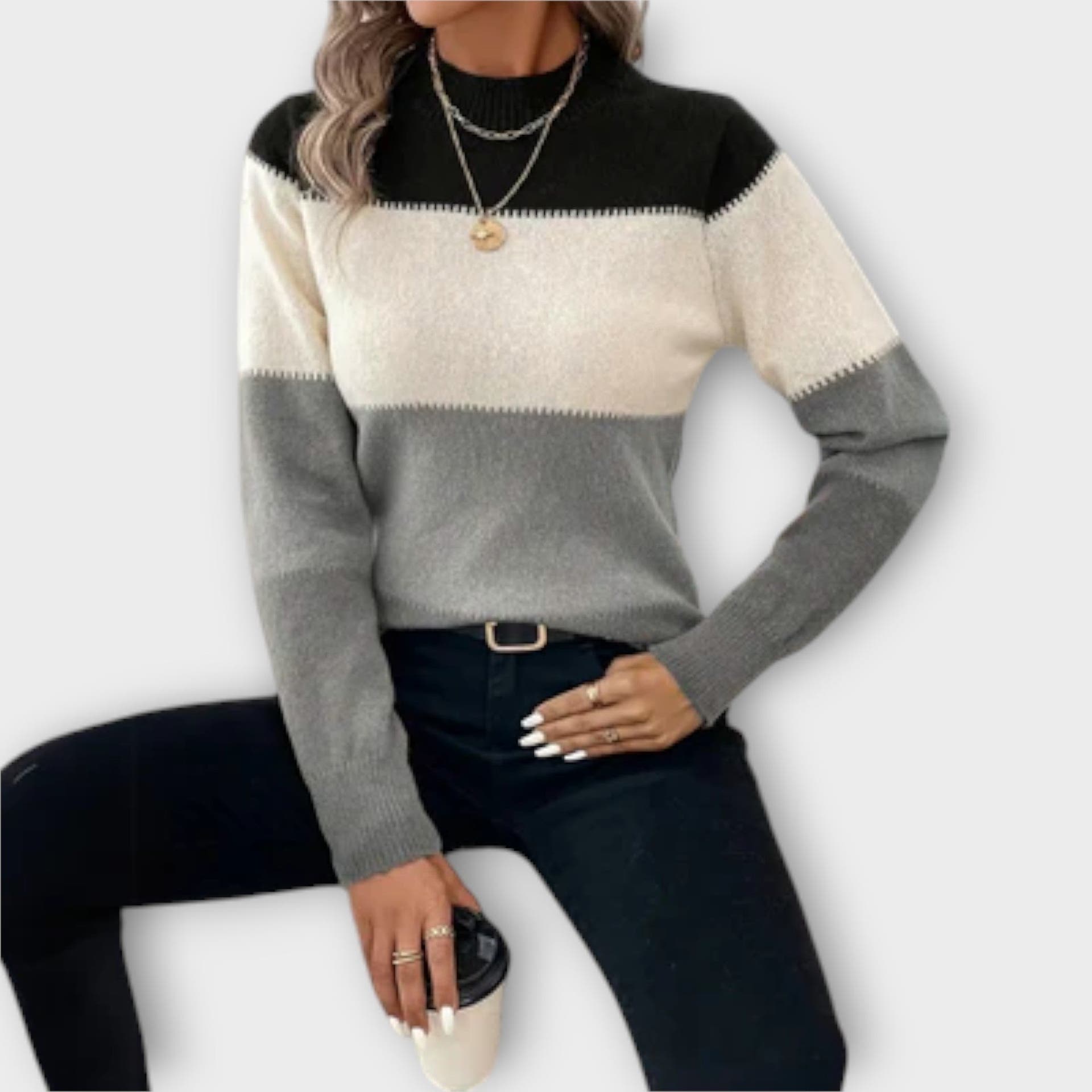 Maya sweater with striped design and soft fabric