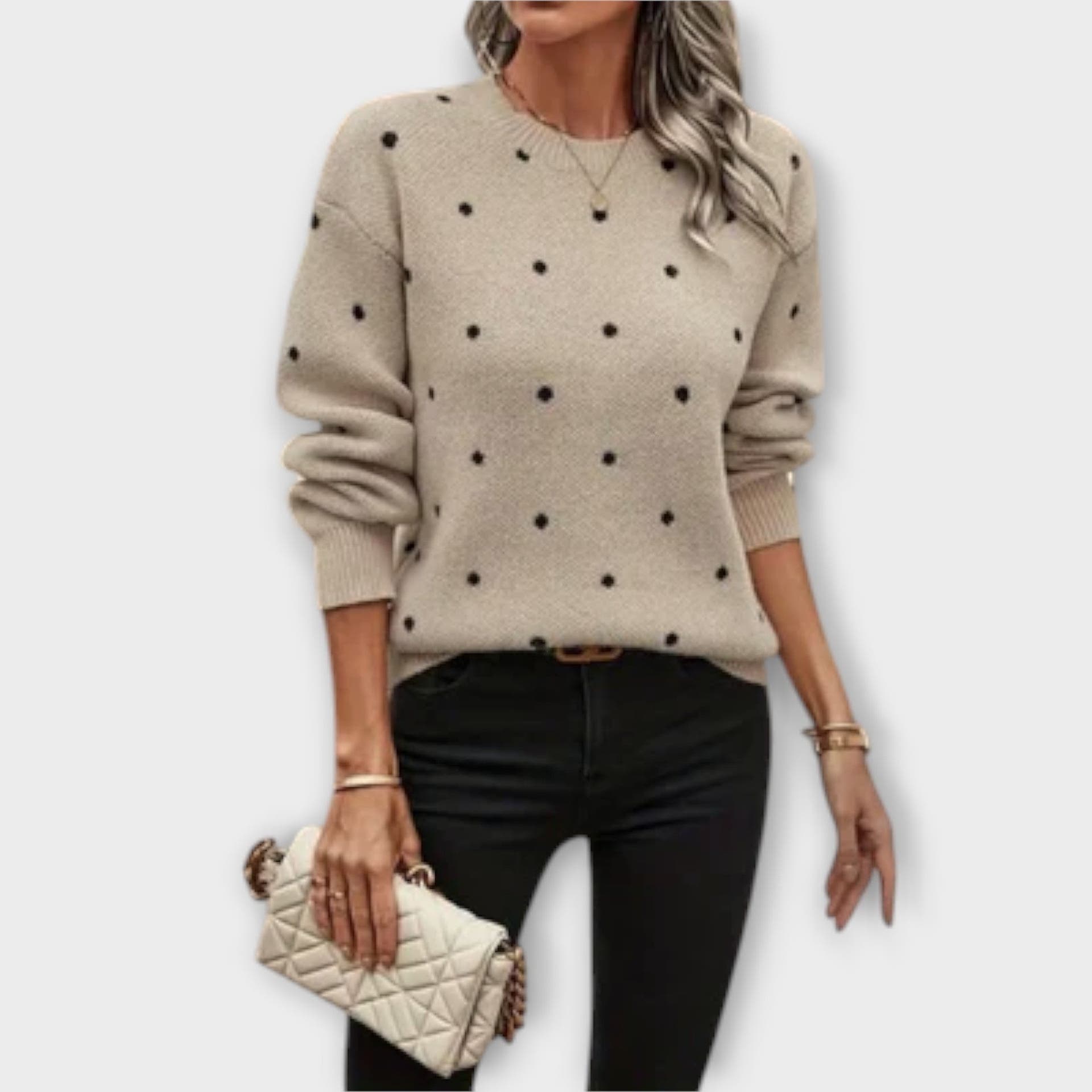 Maya knitted sweater with polka dots and soft comfort