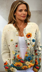 Josephine Autumn Glow Print Buttoned Cardigan