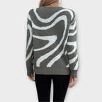 Maya sweater with floral sleeves and soft knit