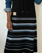 Alivia Striped Color-Mixed Hooded Dress