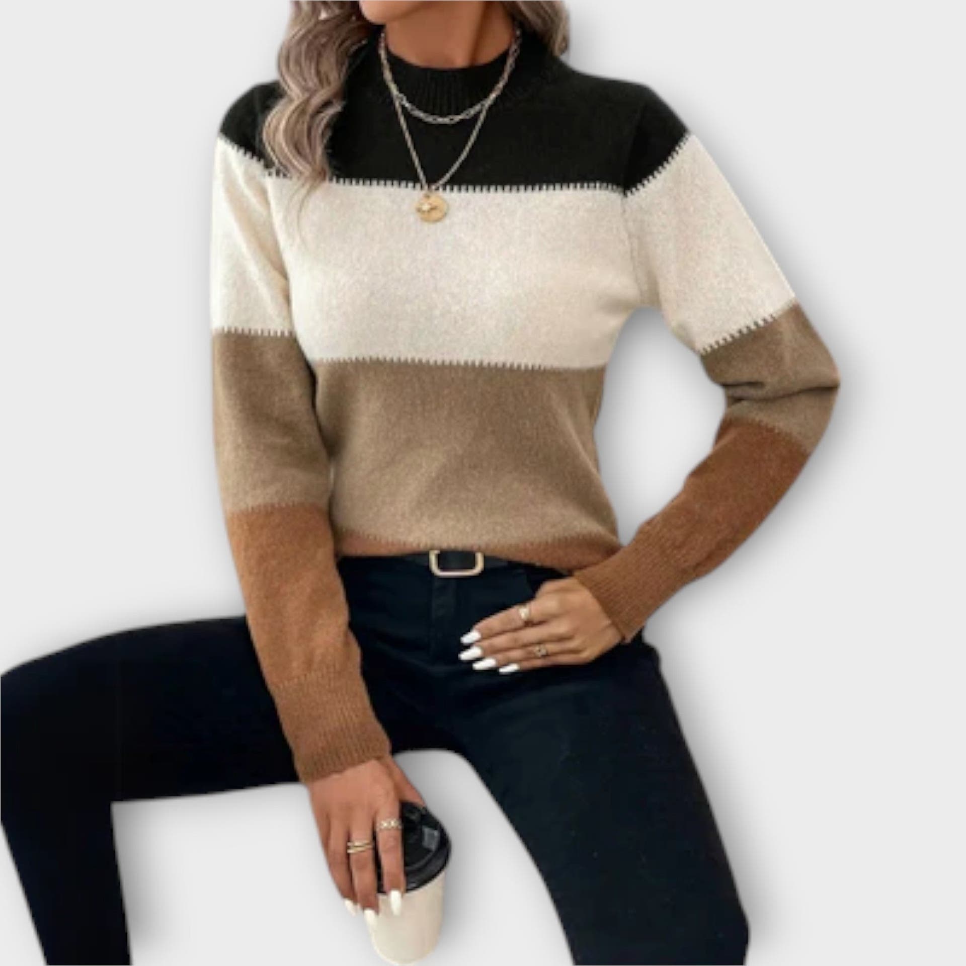 Maya sweater with striped design and soft fabric
