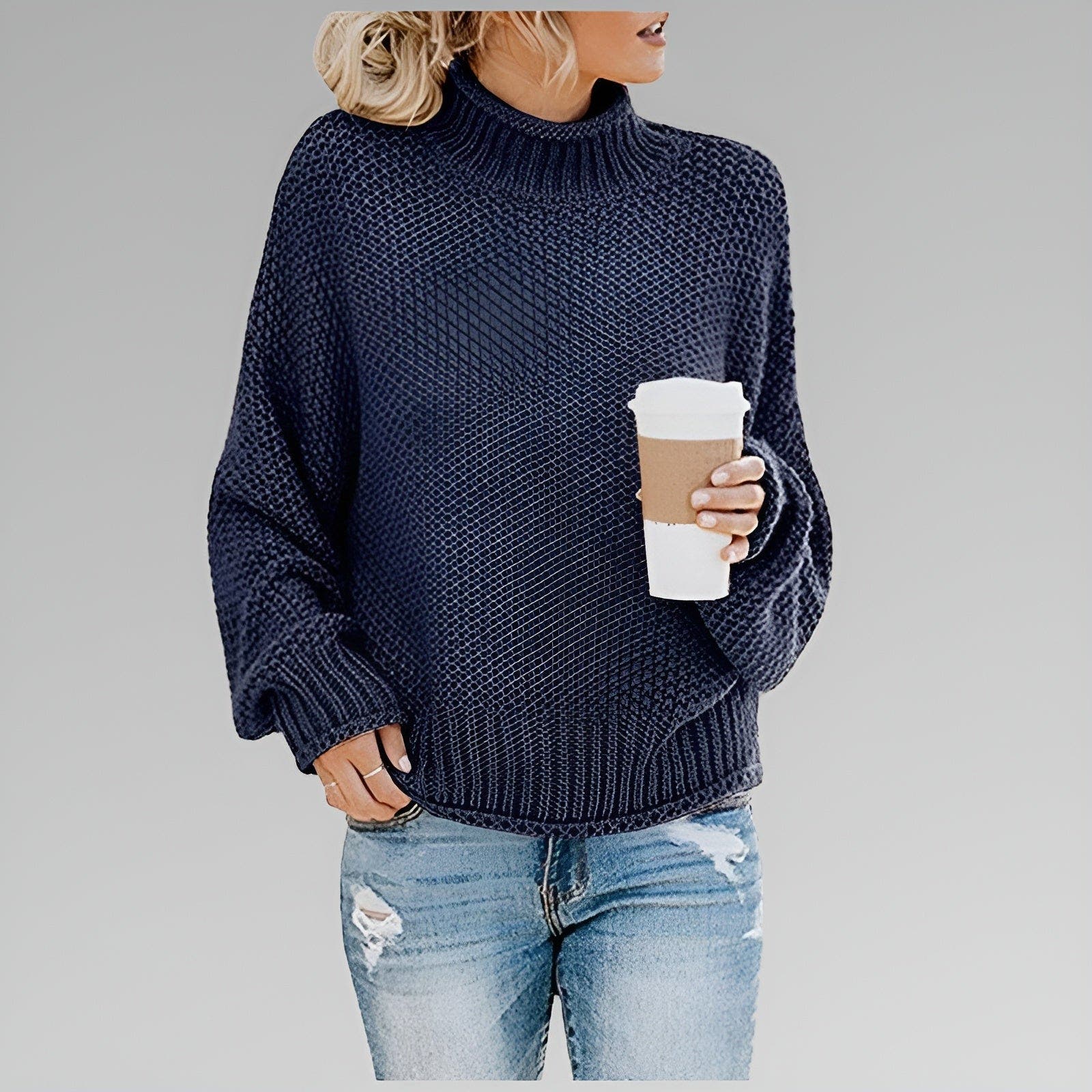 Leila Flattering Drape Classic Sweater