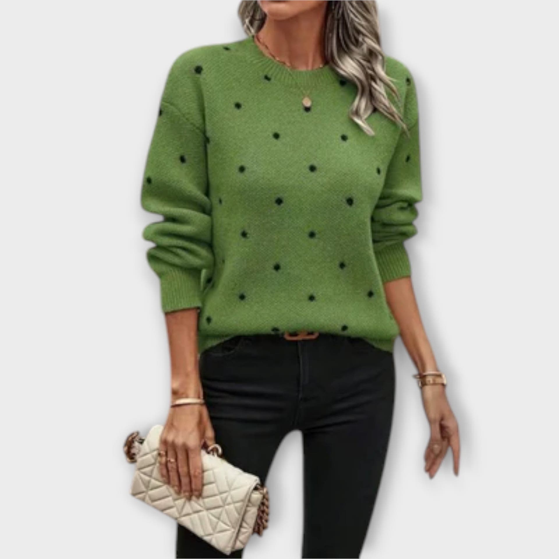 Maya knitted sweater with polka dots and soft comfort