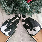 COW PRINT LOAFERS WITH TASSEL