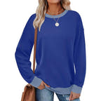 Stella Crew Neck Tunic Contrast Color Sweater