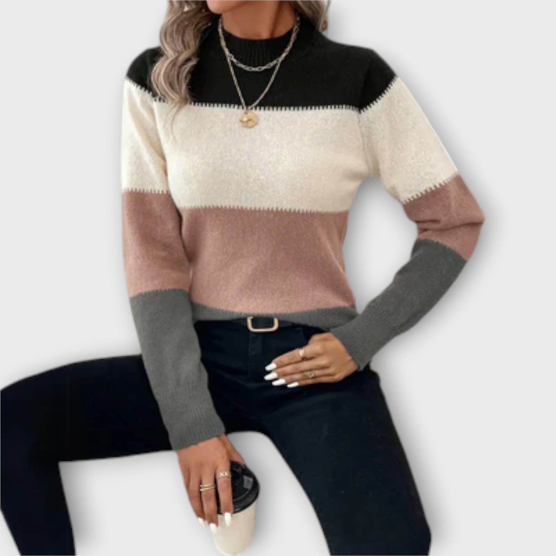 Maya sweater with striped design and soft fabric
