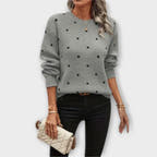Maya knitted sweater with polka dots and soft comfort