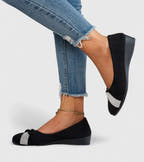 Veronica Sparkle-Accent Easy-Slip Wedge Flats