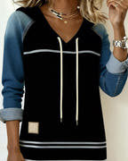 Alivia Striped Color-Mixed Hooded Dress