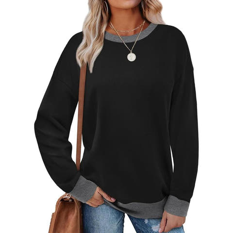 Stella Crew Neck Tunic Contrast Color Sweater