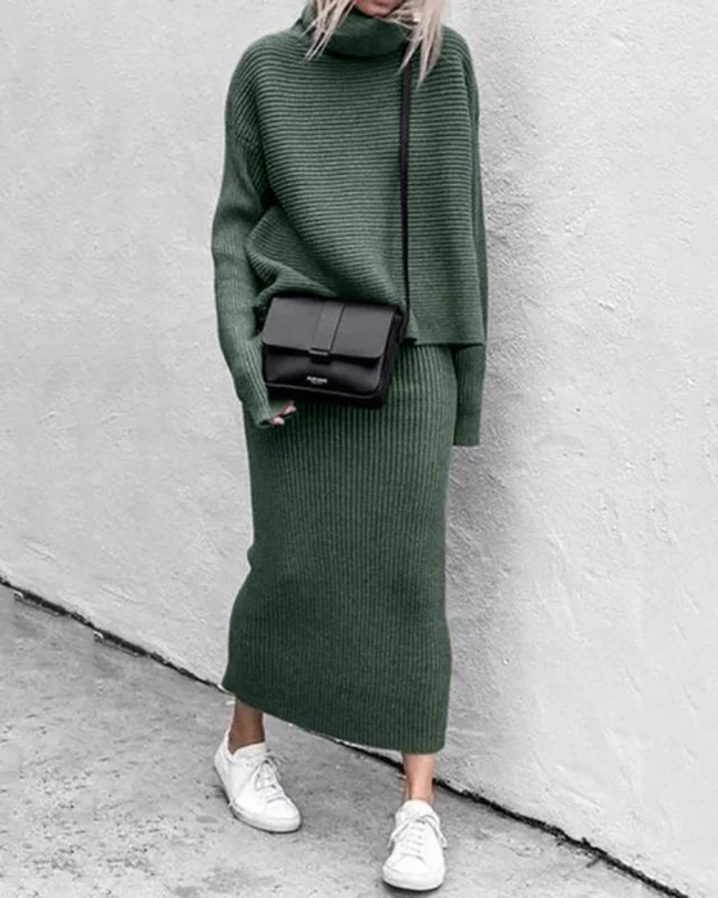 Luana - High Collar Two-piece Set