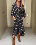 Amara Striped Flowing Long Sleeve Maxi Dress