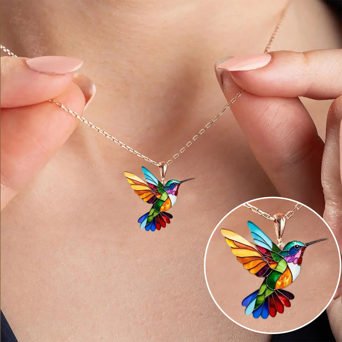 Ashlee | Hummingbird Necklace for Women with Vibrant Detail