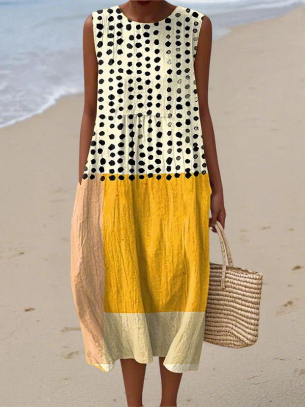 Claudia Eye-Catching Polka Dots Midi Dress