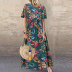 Women's Tropical Floral Maxi Dress for Timeless Style