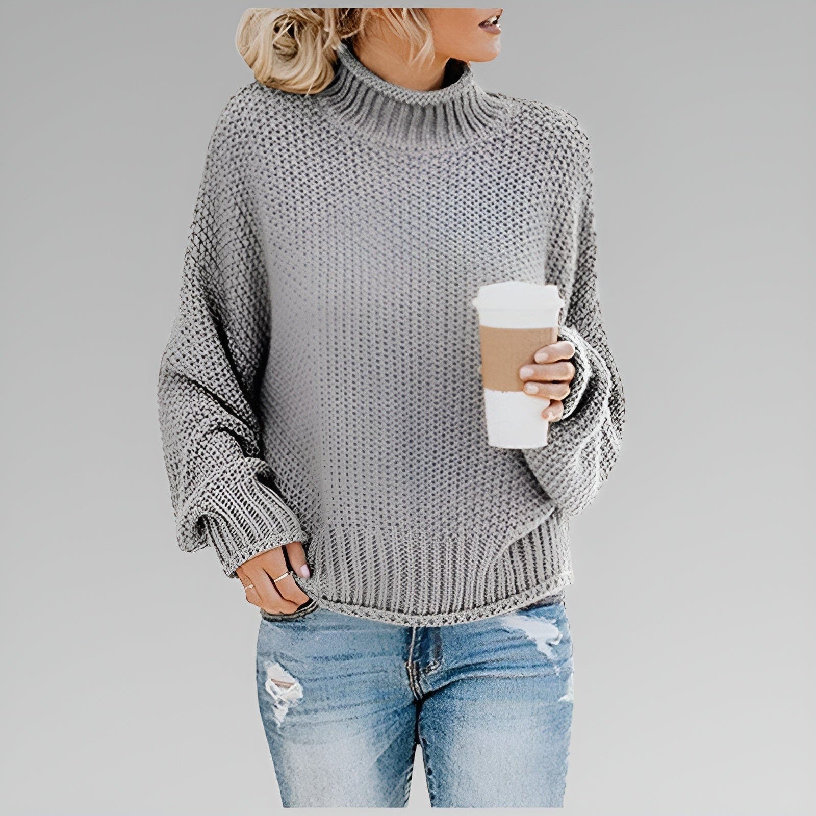 Leila Flattering Drape Classic Sweater