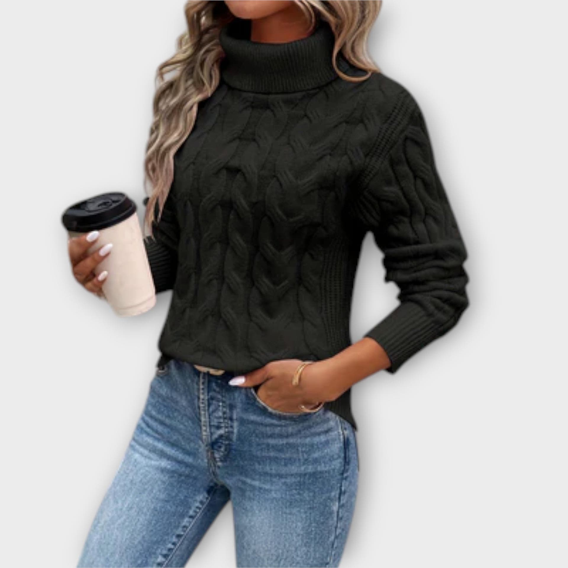 Avery Turtleneck Sweater with Slim Fit and Warm Knit
