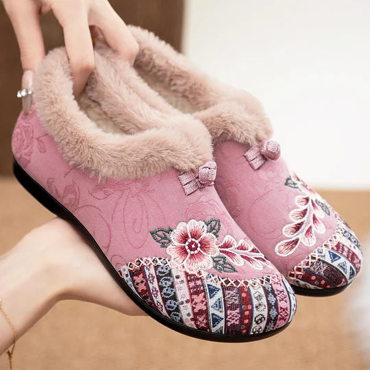 Ariella Embroidered All-Day Cosy Comfort Slippers