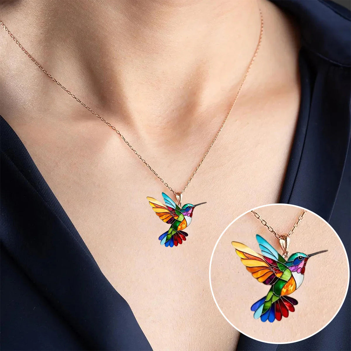 Ashlee | Hummingbird Necklace for Women with Vibrant Detail