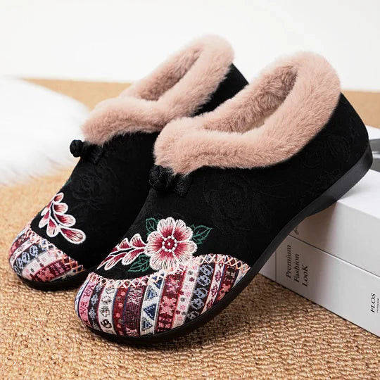 Ariella Embroidered All-Day Cosy Comfort Slippers