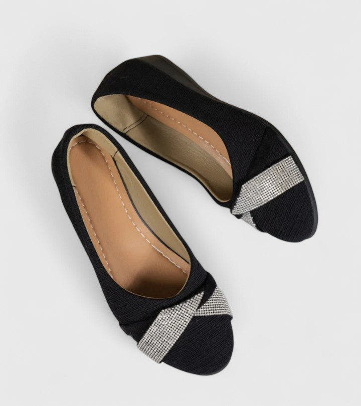 Veronica Sparkle-Accent Easy-Slip Wedge Flats
