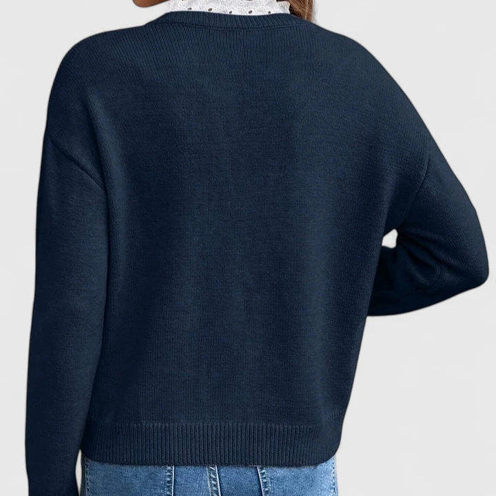 Ellaine Layered-Collar Stylish Sweater