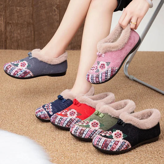 Ariella Embroidered All-Day Cosy Comfort Slippers