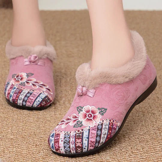 Ariella Embroidered All-Day Cosy Comfort Slippers