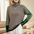 Sabrina Modern Herringbone Turtleneck Sweater