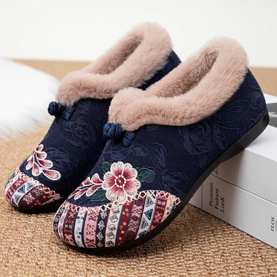 Ariella Embroidered All-Day Cosy Comfort Slippers