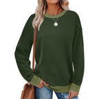 Stella Crew Neck Tunic Contrast Color Sweater