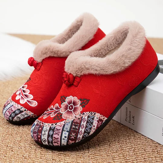 Ariella Embroidered All-Day Cosy Comfort Slippers