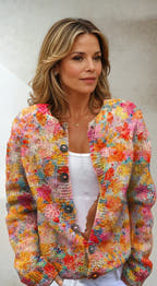 Thea Meadow Bloom Print Buttoned Cardigan