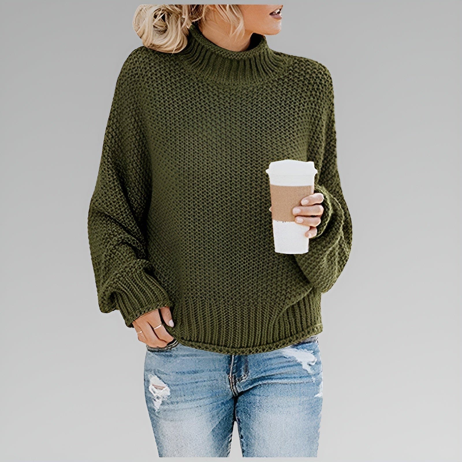 Leila Flattering Drape Classic Sweater