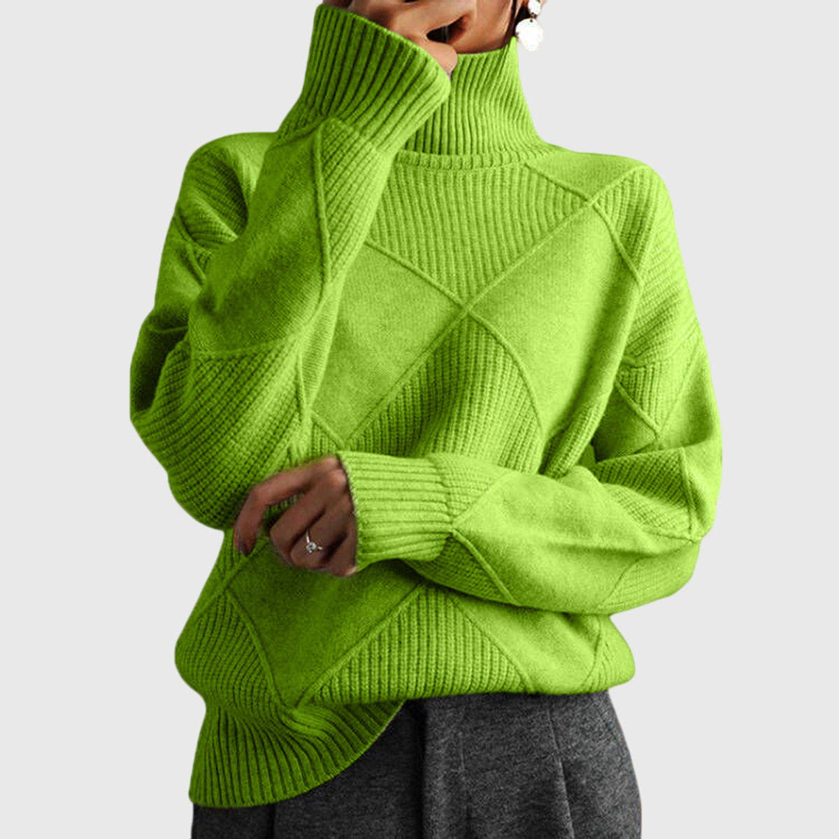 Alondra | Bold Geometric Turtleneck Sweater