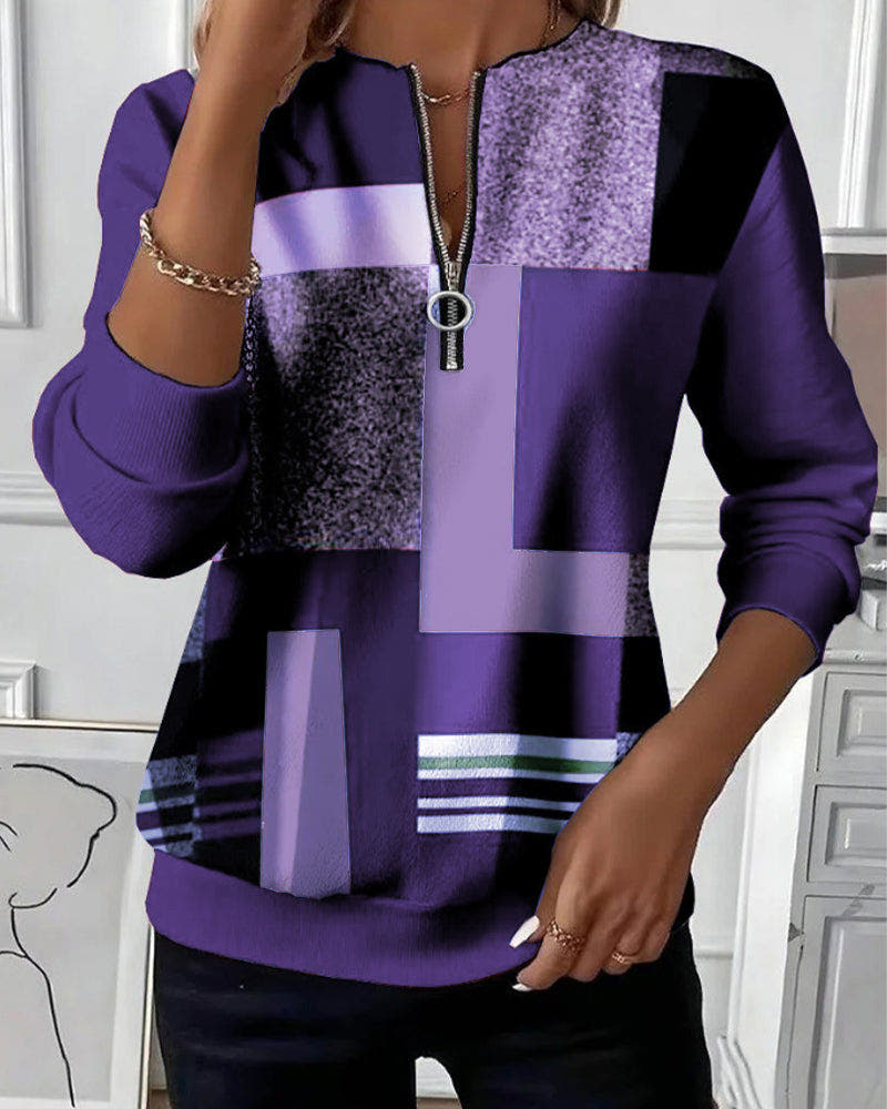 Nancy Half-Zip Effortless Style Sweatshirt